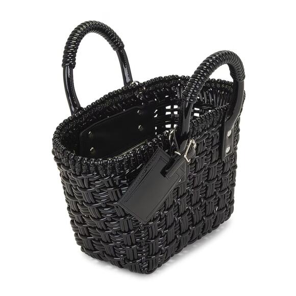 8 Other Reasons Black Woven Tote Bag Top Handle Shoulder Strap 8x7.25 x4.5 NEW - Picture 4 of 14